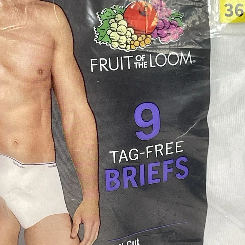 Fruit Of The Loom Briefs 9pk Tag Free Full Cut Cotton Mens Sz L 26-38 2019 Old